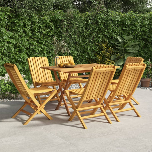 6-Piece Teak Wood Folding Garden Chairs - 47×47×89cm