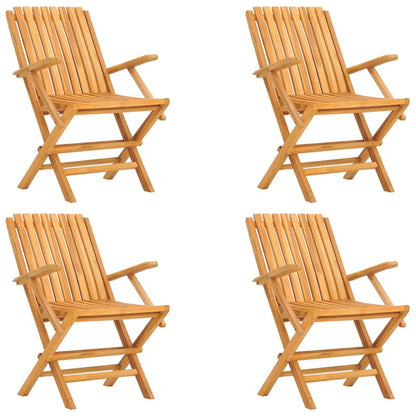 Quartet Elegance: Teak Wood Folding Garden Set
