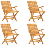 Quartet Elegance: Teak Wood Folding Garden Set