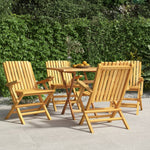 Quartet Elegance: Teak Wood Folding Garden Set