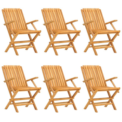 6-Piece Teak Wood Folding Garden Chairs - 61×67×90cm