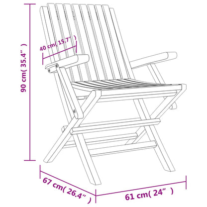 6-Piece Teak Wood Folding Garden Chairs - 61×67×90cm