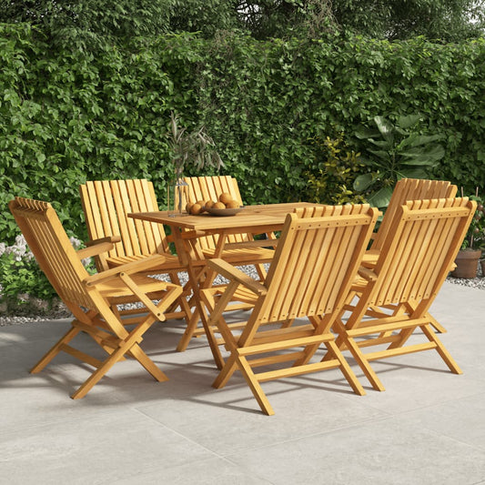 6-Piece Teak Wood Folding Garden Chairs - 61×67×90cm