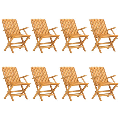 8-Piece Premium Teak Wood Folding Garden Chairs