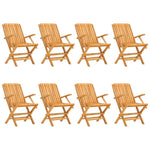 8-Piece Premium Teak Wood Folding Garden Chairs