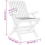 8-Piece Premium Teak Wood Folding Garden Chairs