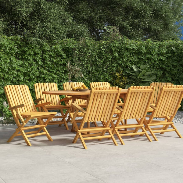  8-Piece Premium Teak Wood Folding Garden Chairs