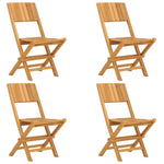 4-Piece Teak Wood Foldable Garden Chairs