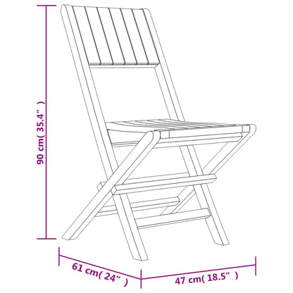 4-Piece Teak Wood Foldable Garden Chairs