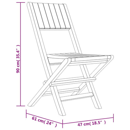 6-Piece Teak Wood Foldable Garden Chair Set