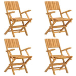 4-Piece Teak Wood Foldable Garden Chair Set