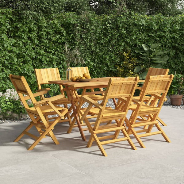  6-Piece Teak Wood Foldable Garden Chairs