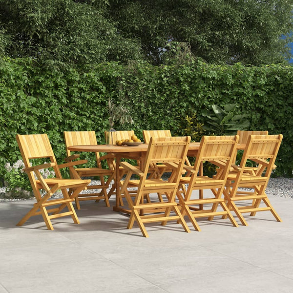  8-Piece Teak Wood Folding Garden Chair Set