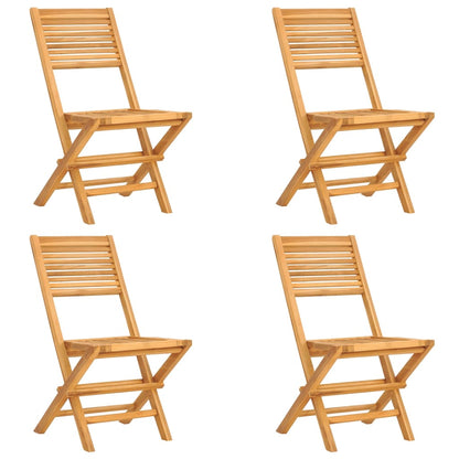 4-Piece Teak Wood Folding Garden Chairs