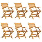 6-Piece Teak Wood Folding Garden Chair Set