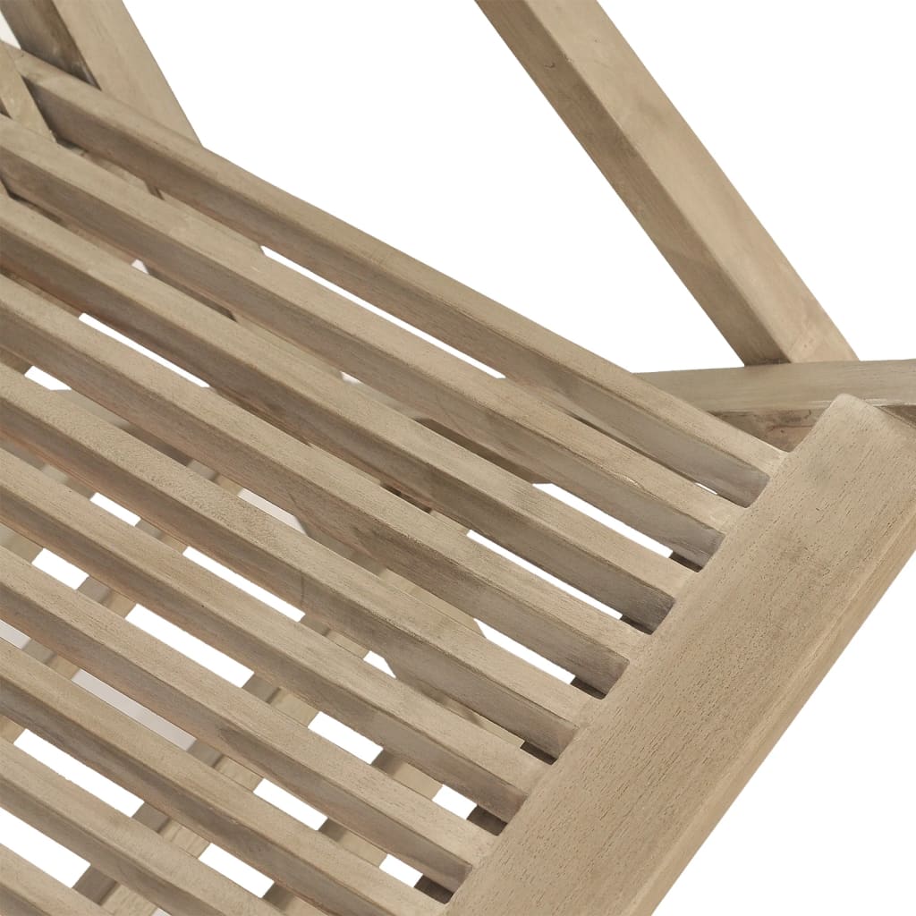 8-Piece Grey Teak Wood Folding Garden Chairs