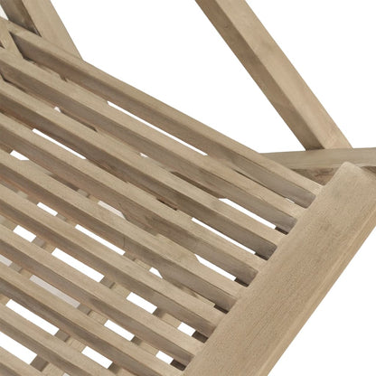 8-Piece Grey Teak Wood Folding Garden Chairs