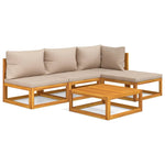 Oasis Elegance: 5-Piece Solid Wood Garden Lounge Set