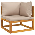 Rustic Taupe Respite: 6-Piece Solid Wood Garden Lounge Set