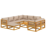 Taupe Oasis: 10-Piece Solid Wood Garden Lounge Set