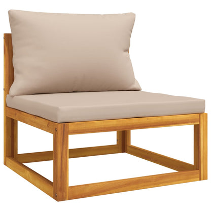 Taupe Tranquility: 11-Piece Solid Wood Garden Lounge Set
