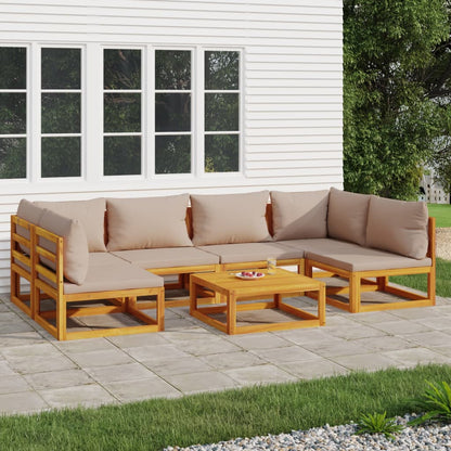 Sylvan Taupe: 7-Piece Solid Wood Garden Lounge Set