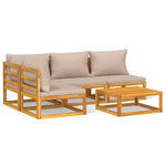 5-Piece Solid Wood Garden Lounge Set