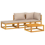 4-Piece Solid Wood Garden Lounge Set