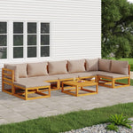 Taupe Tranquility Octavo: 8-Piece Solid Wood Garden Lounge Set