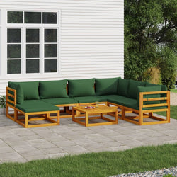 Green Grove Octavo: 8-Piece Solid Wood Garden Lounge Set