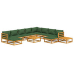 Greenery Grandeur: 12-Piece Solid Wood Garden Lounge with Cushions