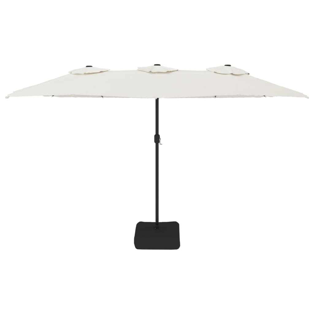 Dual Delight: Sand White Double-Head Parasol for Sunlit Comfort