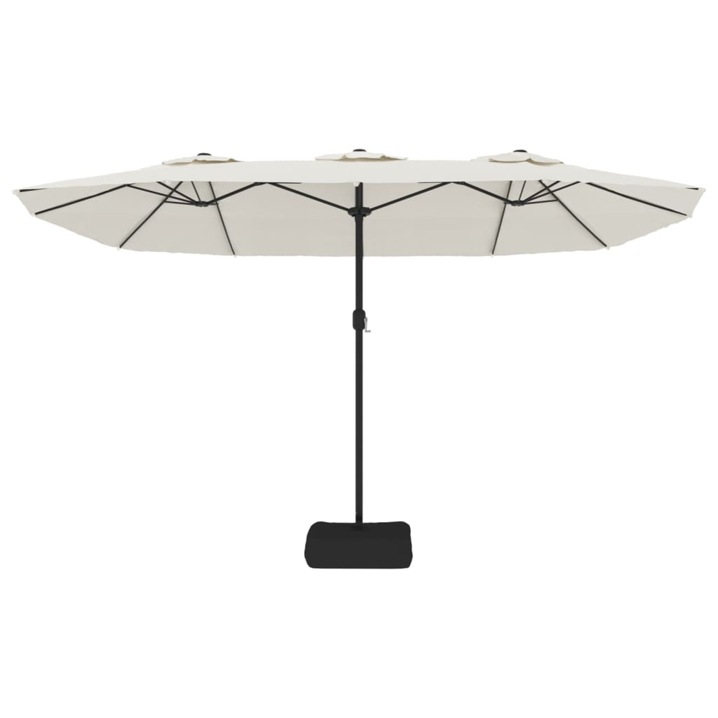Dual Delight: Sand White Double-Head Parasol for Sunlit Comfort
