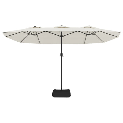 Dual Delight: Sand White Double-Head Parasol for Sunlit Comfort
