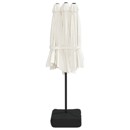 Dual Delight: Sand White Double-Head Parasol for Sunlit Comfort