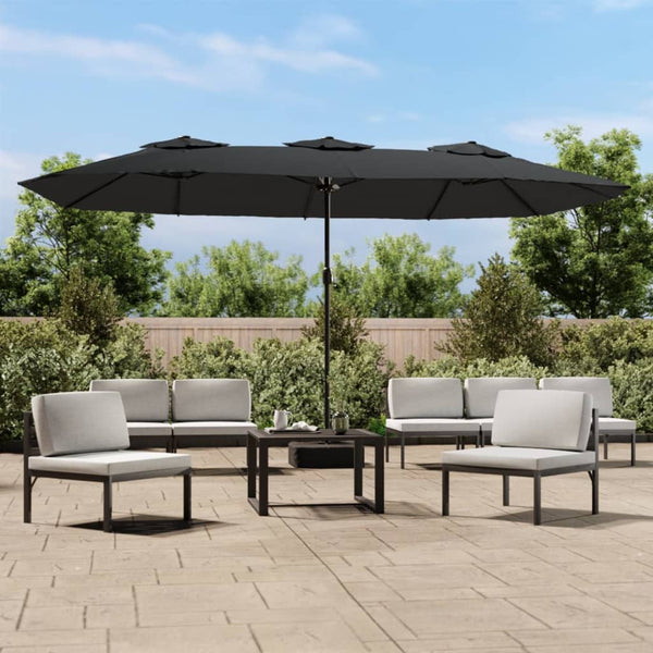  Dual Elegance: Anthracite Double-Head Parasol for Stylish Shade