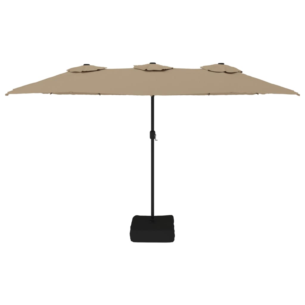 Twice the Comfort: Taupe Double-Head Parasol for Ultimate Shade