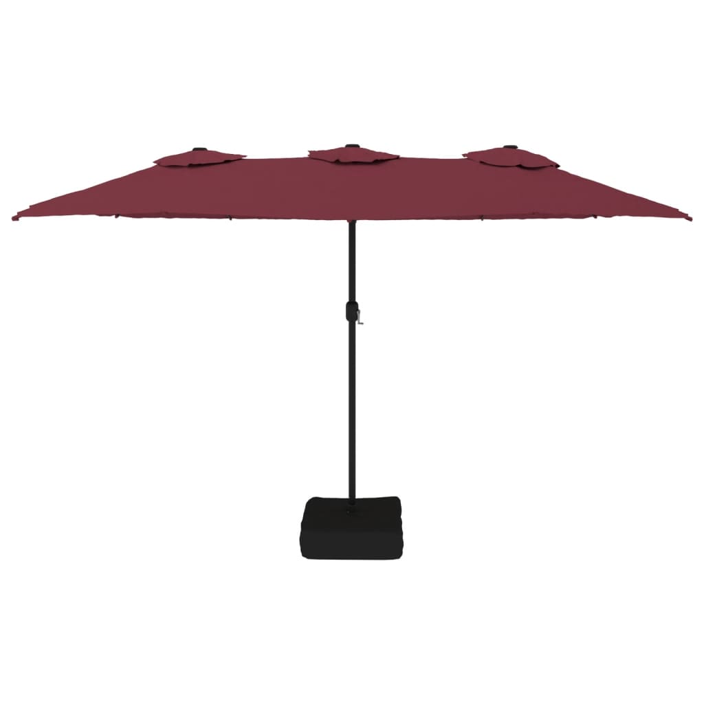 Dual Delight: Bordeaux Red Double-Head Parasol for Stylish Shade