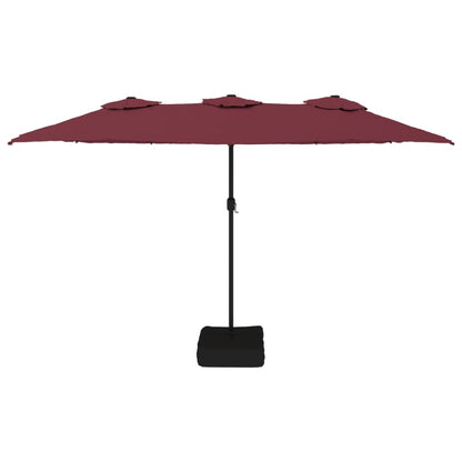Dual Delight: Bordeaux Red Double-Head Parasol for Stylish Shade