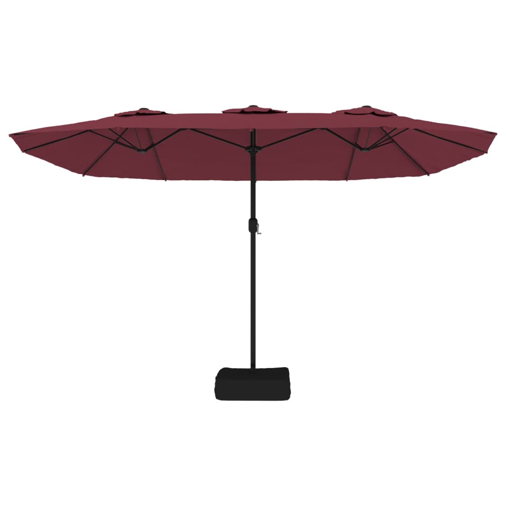 Dual Delight: Bordeaux Red Double-Head Parasol for Stylish Shade