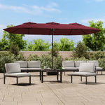 Dual Delight: Bordeaux Red Double-Head Parasol for Stylish Shade