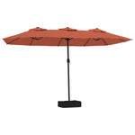 Twin Canopy Elegance Terracotta Double-Head Parasol for Outdoor Comfort