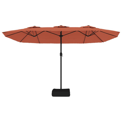 Twin Canopy Elegance Terracotta Double-Head Parasol for Outdoor Comfort