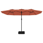 Twin Canopy Elegance Terracotta Double-Head Parasol for Outdoor Comfort