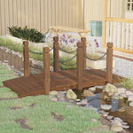 Whimsical Trail: Solid Wood Spruce Garden Bridge with Chain Railings