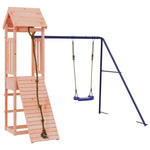 Woodland Explorer: The Ultimate Playhouse with Climbing Wall Swing