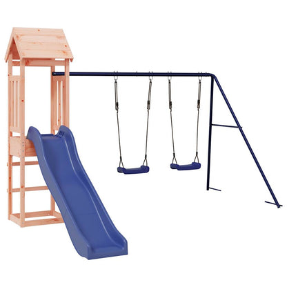 Whimsy Haven: The Ultimate Solid Wood Playhouse with Slide and Swings