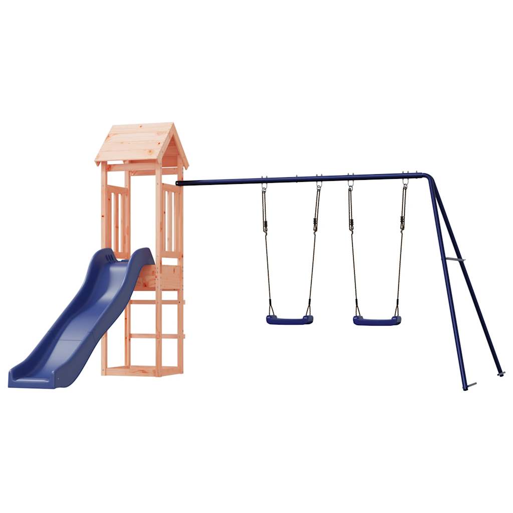 Whimsy Haven: The Ultimate Solid Wood Playhouse with Slide and Swings