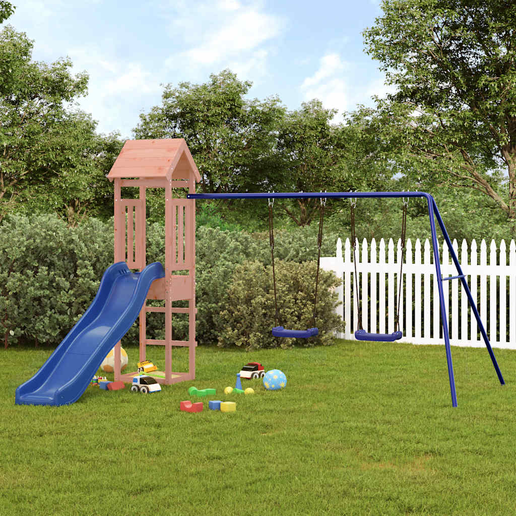 Whimsy Haven: The Ultimate Solid Wood Playhouse with Slide and Swings
