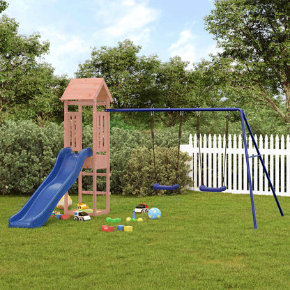 Whimsy Haven: The Ultimate Solid Wood Playhouse with Slide and Swings